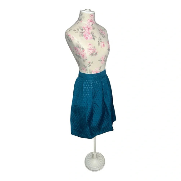 Elle Lady in Lace Teal Green Full Skirt with Pleats and Polka Dots Size 14 NWT - Picture 3 of 7